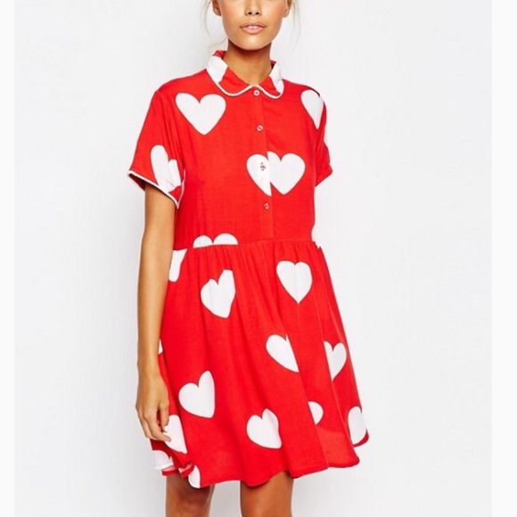 Lazy Oaf Dresses & Skirts - Lazy oaf red heart dress Sz S